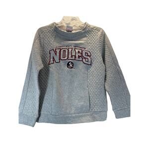 FSU NOLES Sweatshirt Quilted Front Pockets Embroidered Women Small